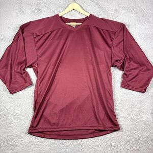 Warrior T-Shirt Men's‎ Small Red Polyester V Neck Jersey Long Sleeves Oversized